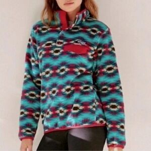 Patagonia Synchilla Fleece Wild Desert Beryl Green XL Pullover snap